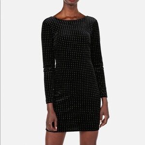 Express Open Back Velvet Glitter Party Dress